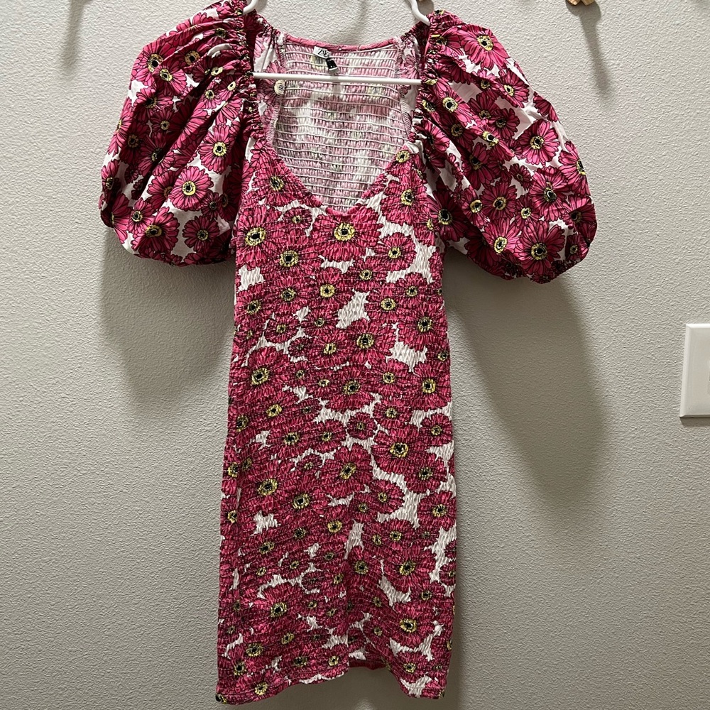 Zara Pink floral minidress